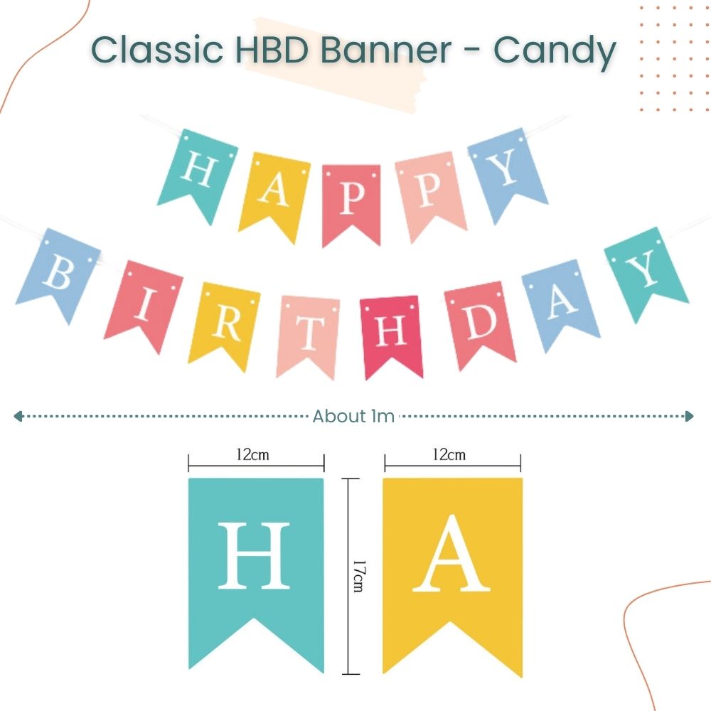 Classic Happy Birthday Banner - Candy
