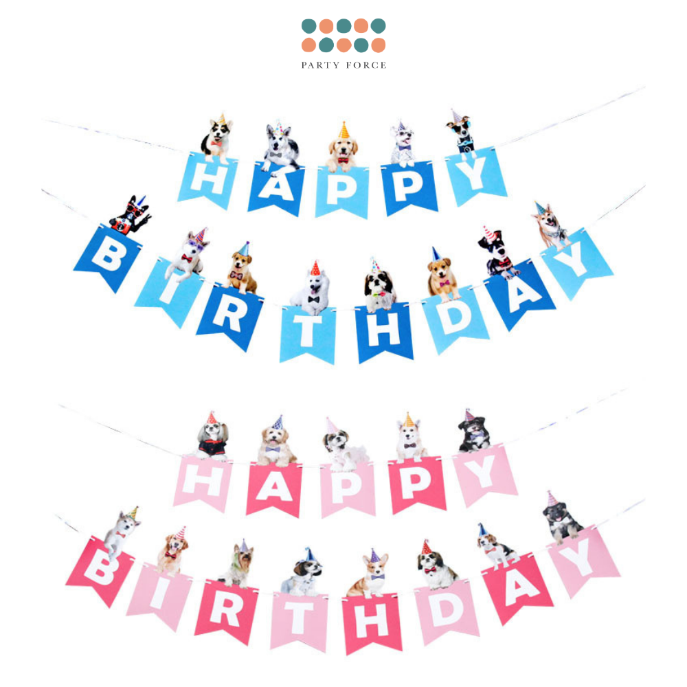 Puppy Happy Birthday Decoration Banner for Puppy Party