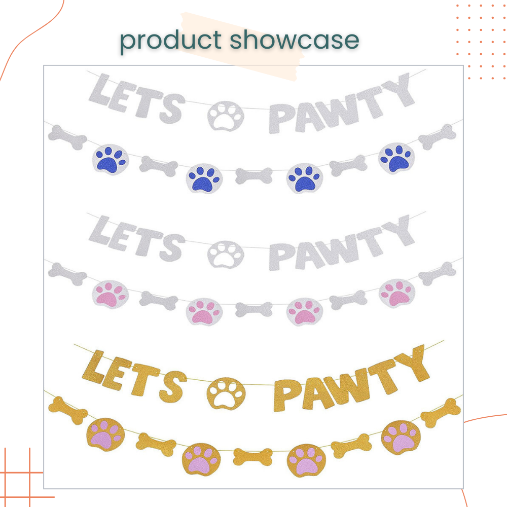 Puppy IT'S MY BDAY MOTHER PUPPERS & LETS PAWTY Decoration Banner for Birthday Party