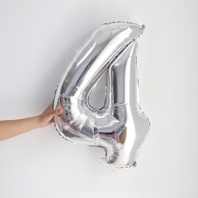 32 inch Silver Number Foil Balloon