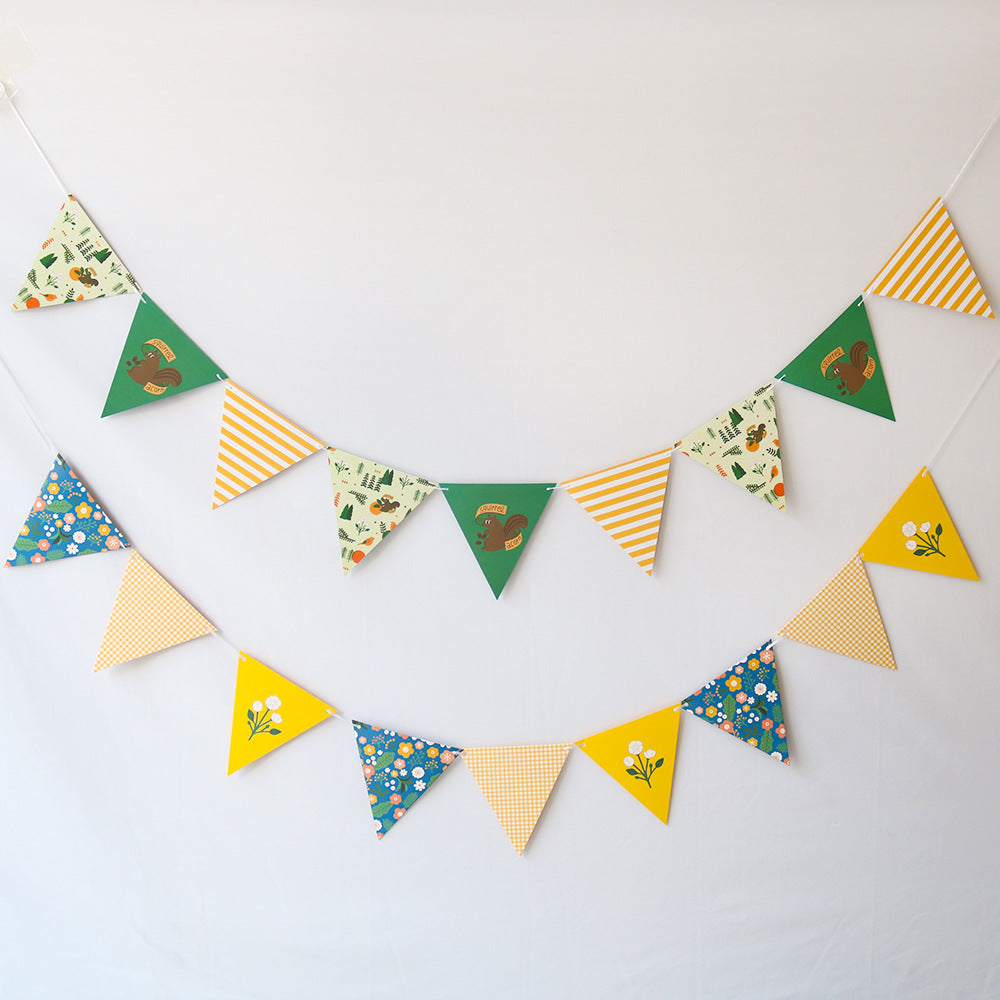 Decorative Banner Cute Triangle Flag Bunting for Party Decoration