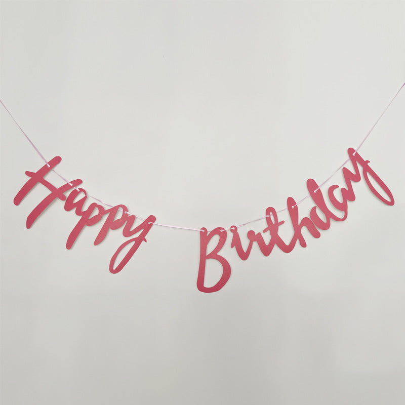 Iridescent Glitter Script Happy Birthday Banner Decoration