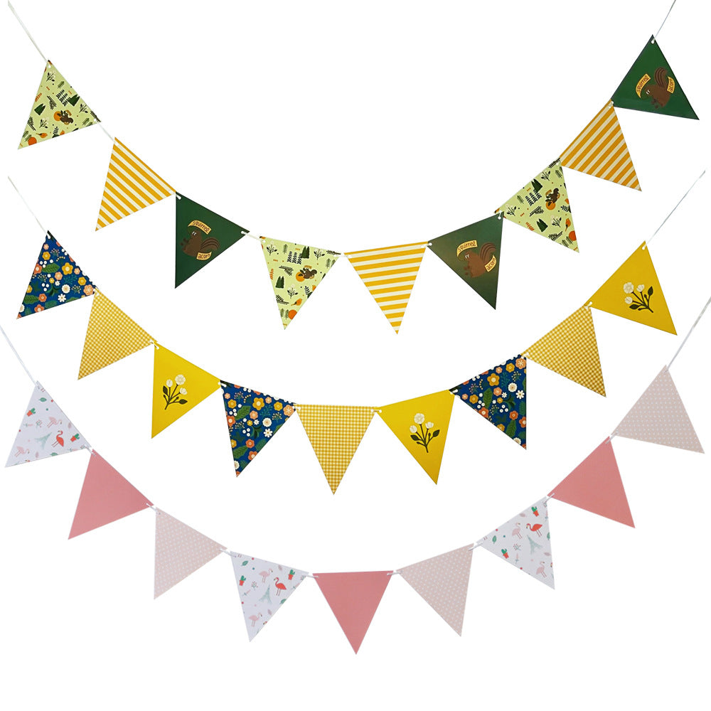 Decorative Banner Cute Triangle Flag Bunting for Party Decoration