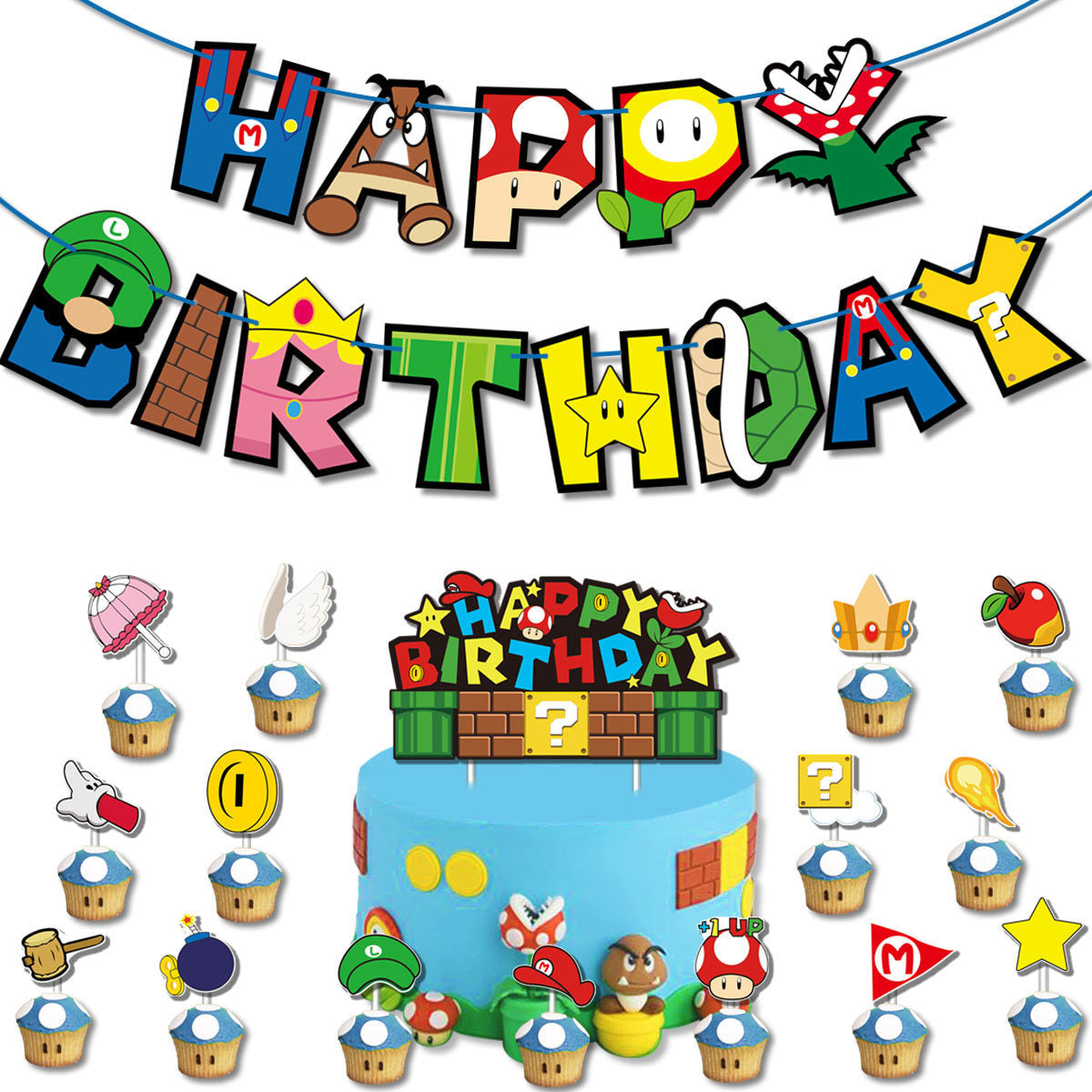 Super Mario Theme Balloons Deco Pack
