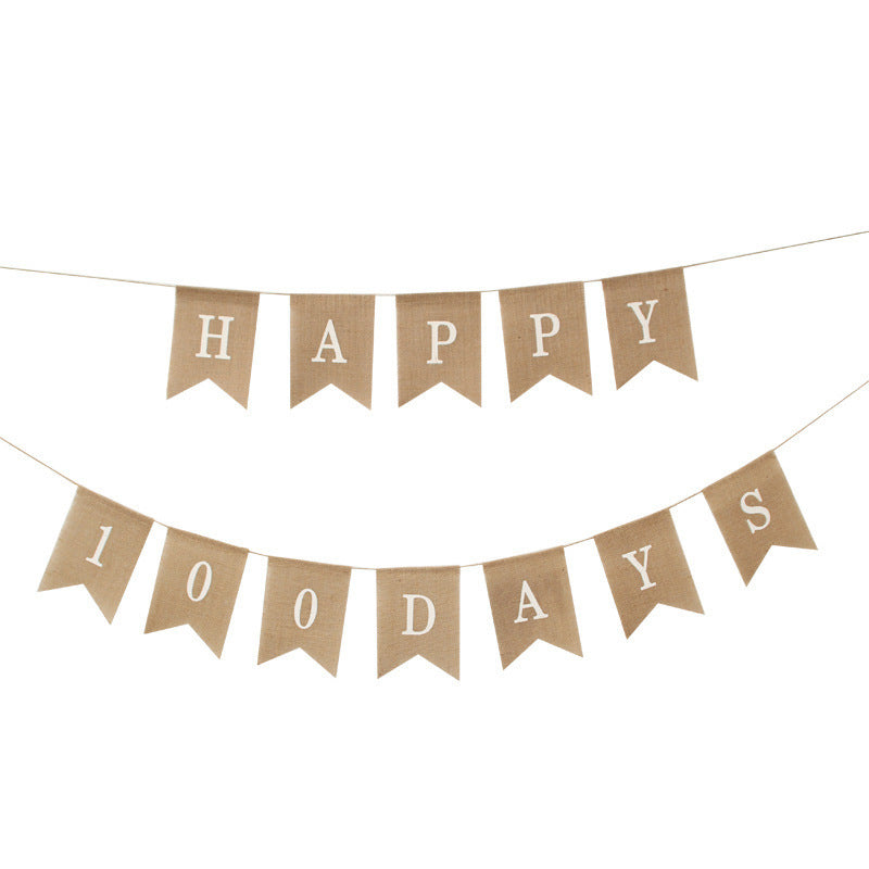 Linen Happy 100 Days Banner