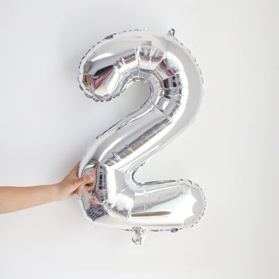 32 inch Silver Number Foil Balloon