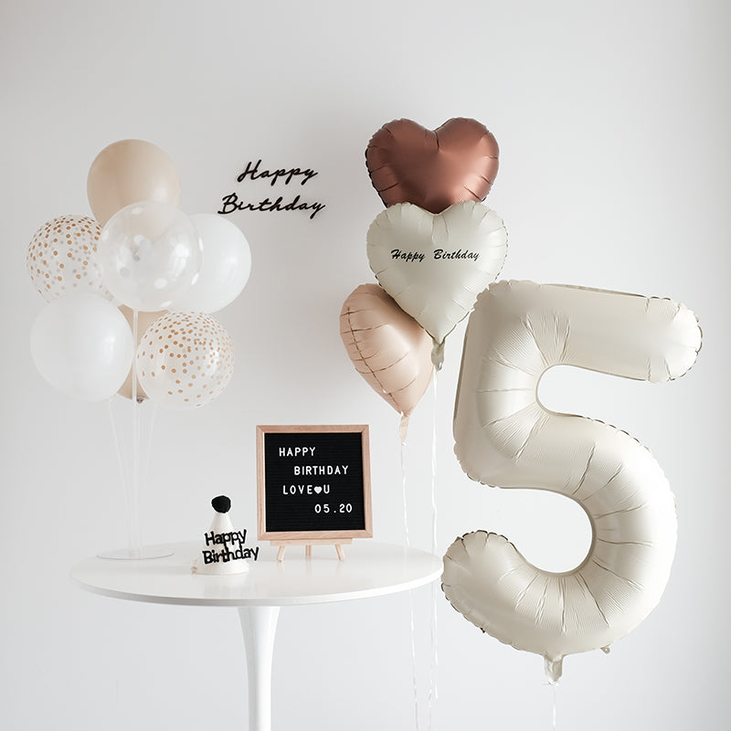 32 inch Cream Number Foil Balloon