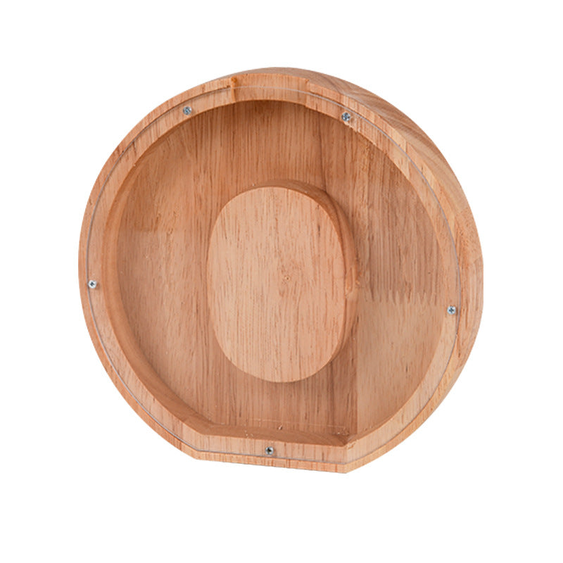 Wooden Piggy Bank with Customize Name Stickers