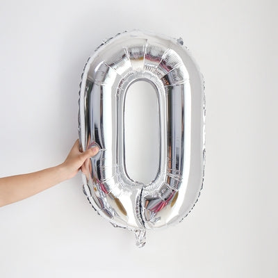 32 inch Silver Number Foil Balloon
