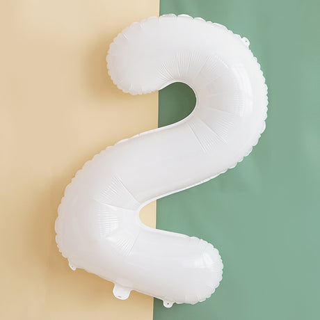 32 inch White Number Foil Balloon