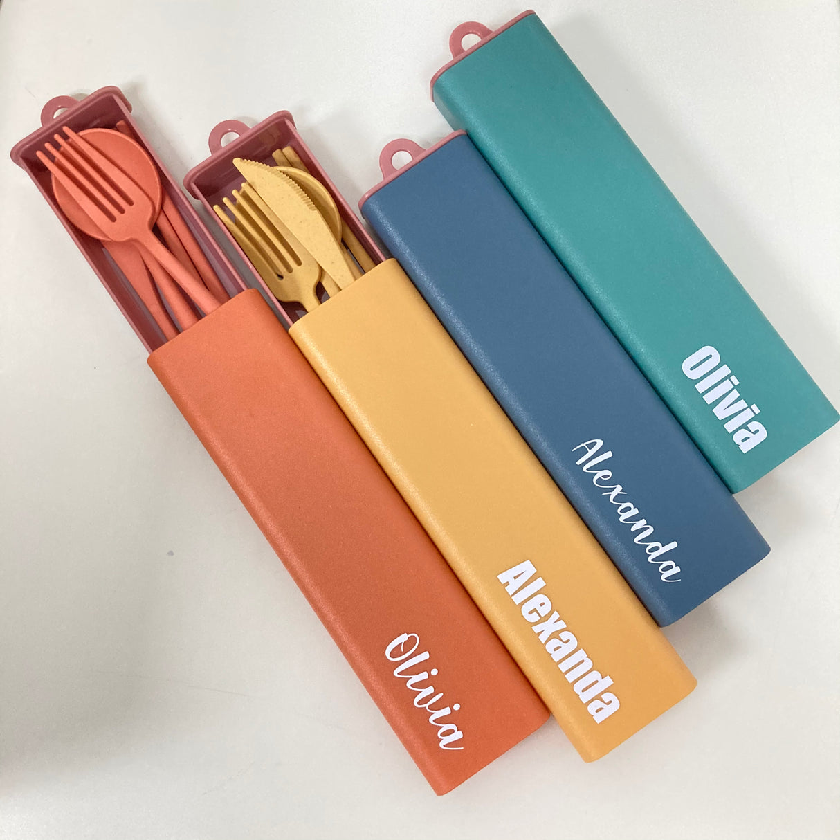 New Edition Wheat Material Simple Cutlery Set with Color Box