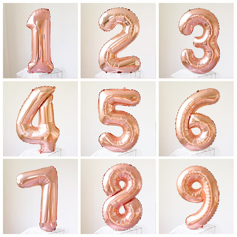 32 inch Rose Gold Number Foil Balloon