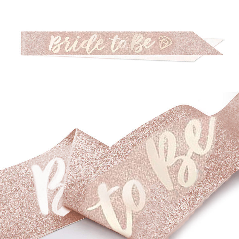 Gorgeous Bride to Be Uppercase Glitter Rose Gold Sash
