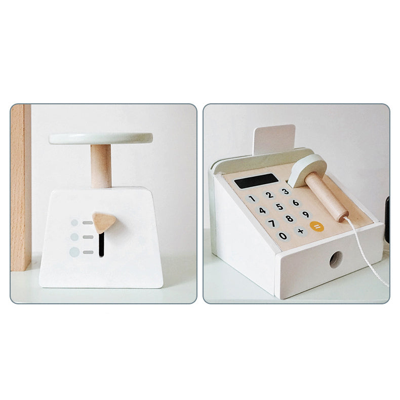 Nunukids Wooden Fruit Grocery Cart Trolley Play Set