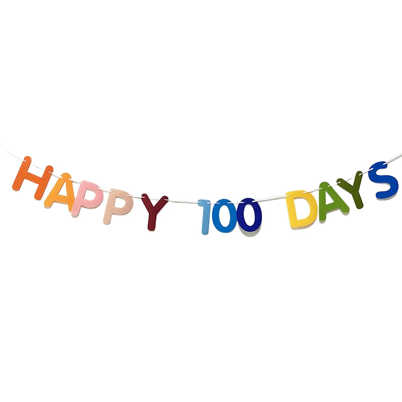 Rainbow Felt Happy 100 Days Banner