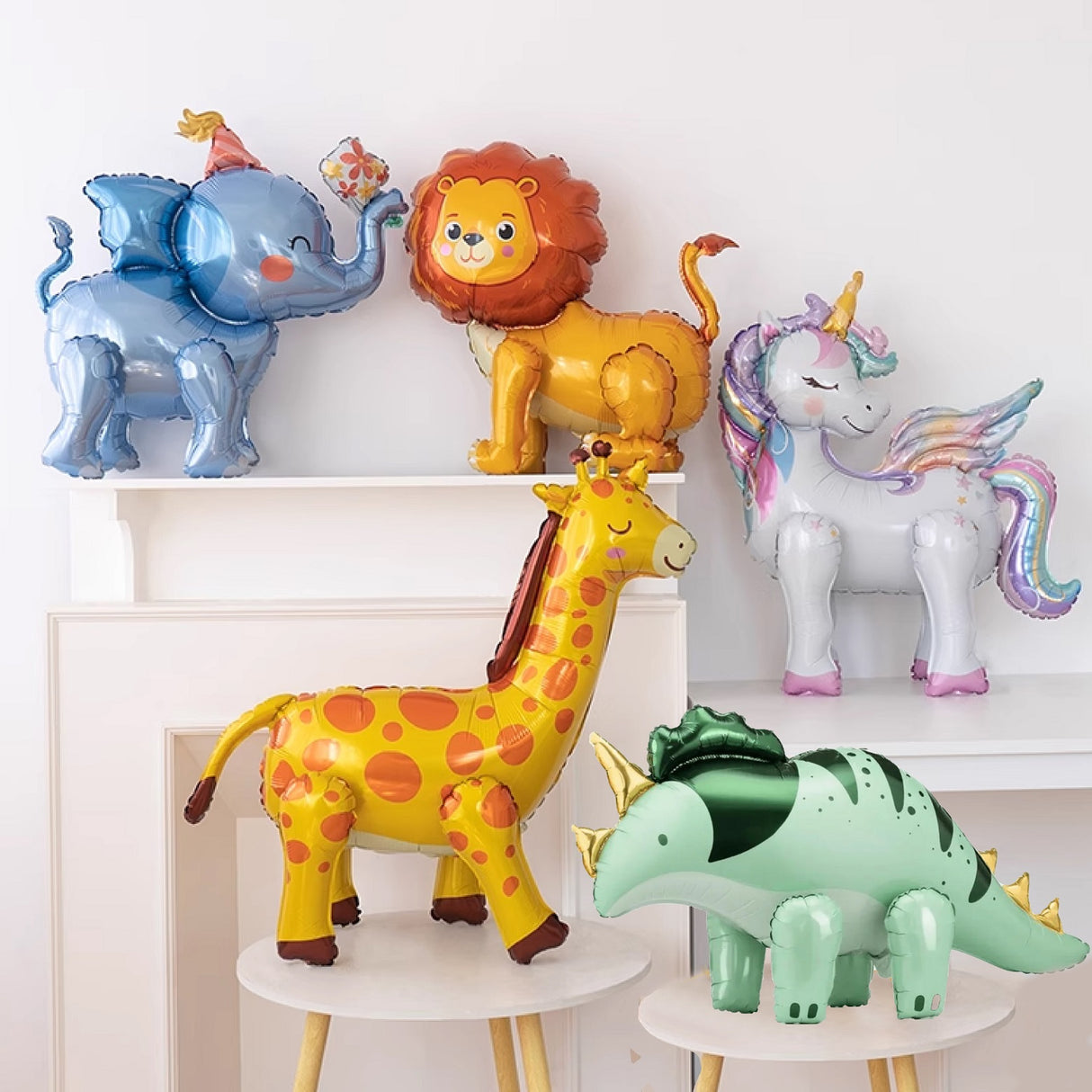 4D Standing Unicorn Animal Dinosaur Foil Balloon Individual