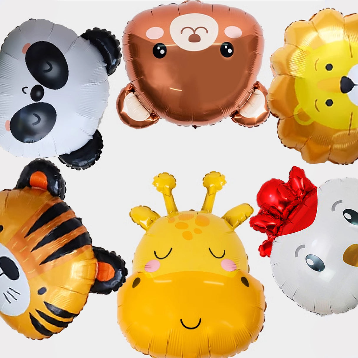 Large Cartoon Animal Head Foil Balloon Individual