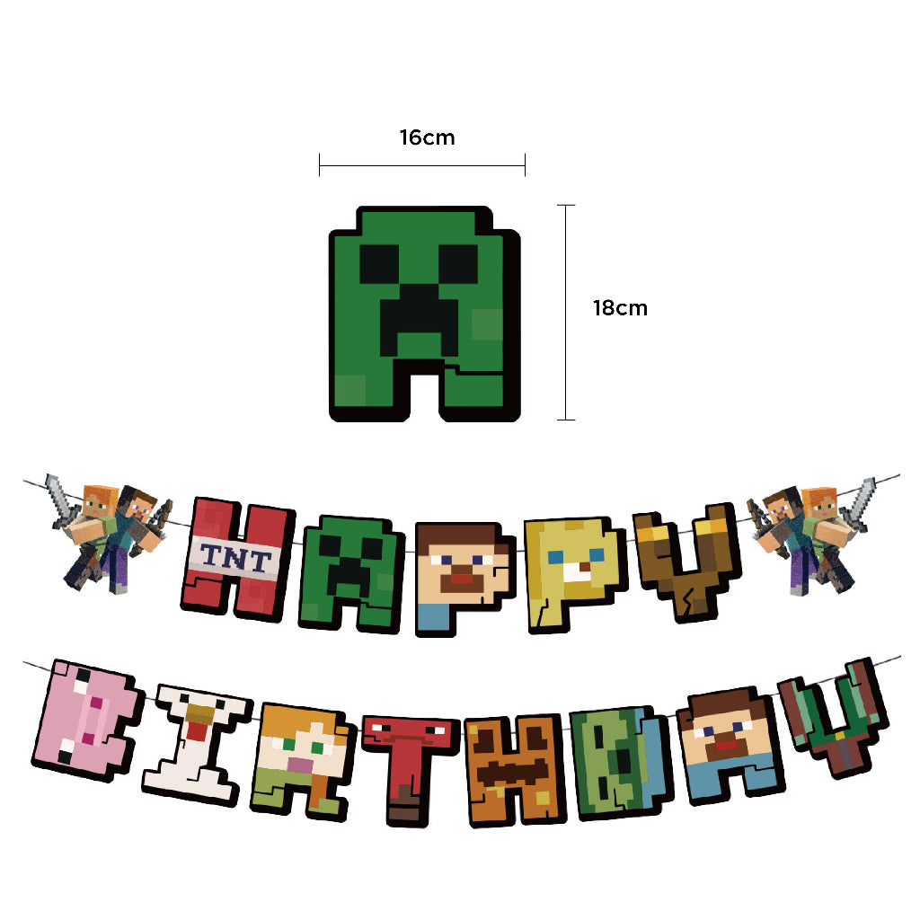 Minecraft Balloon Birthday Set 3