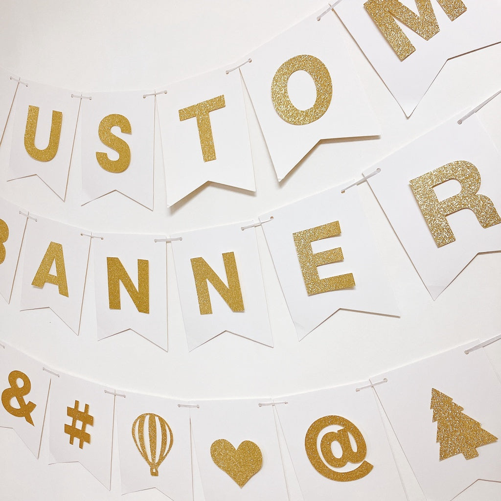 Happy Birthday Banner White DIY Customised Banner for Birthday party wedding event decoration