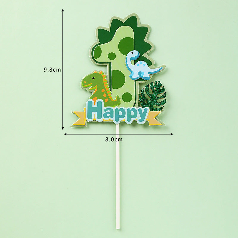 Creative Dinosaur Number Cake Topper