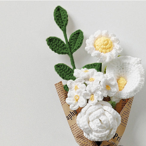 Knitted Woven Eucalyptus Leaf Handmade Flower