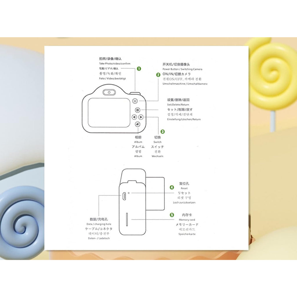 Kids Animal Digital Camera Toy Camera HD Recording 20 Million Pixels with 32G memory card