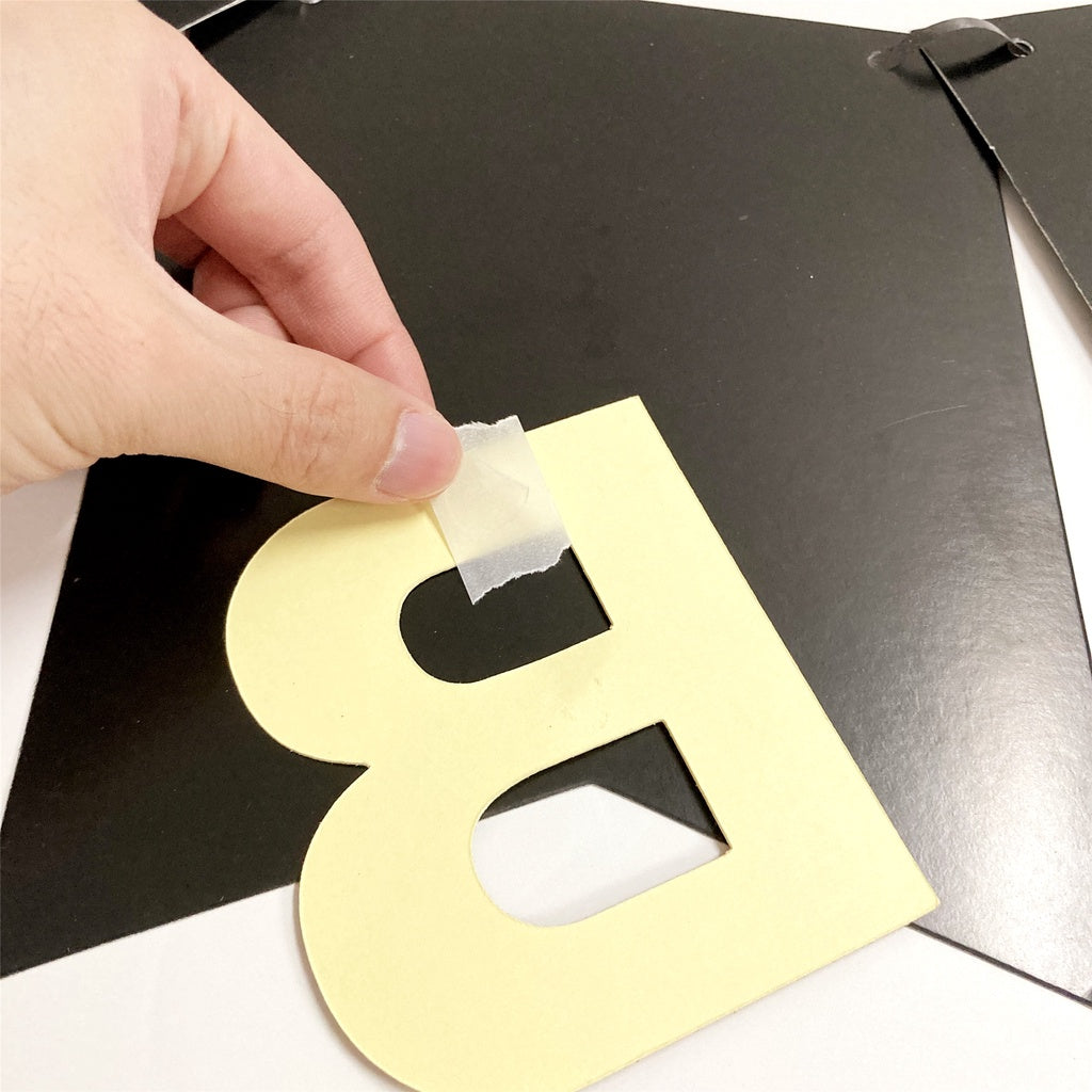 Happy Birthday Banner Black DIY Customised Banner for party wedding event decoration