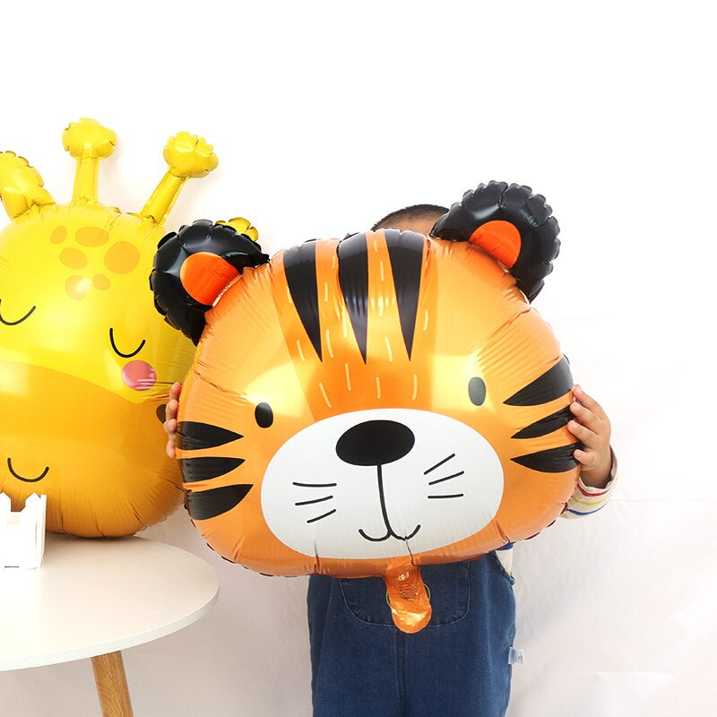 Large Cartoon Animal Head Foil Balloon Individual