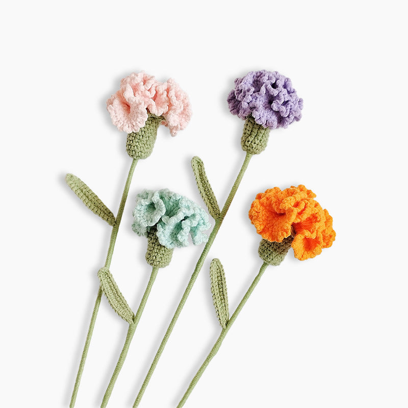 Knitted Woven Carnation Handmade Flower