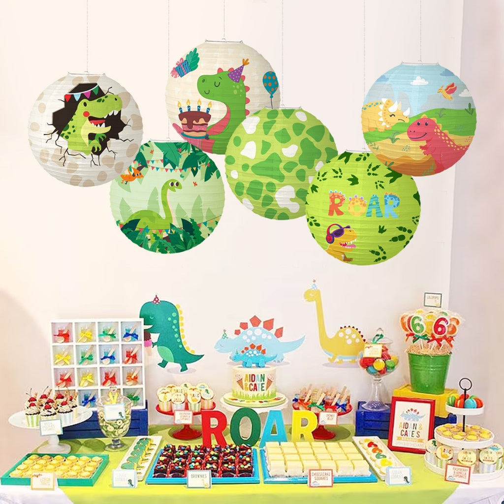 Round Paper Lantern Decoration - Dinosaur Set