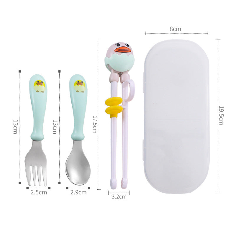 Cute Cartoon 3 in 1 Cutlery Set with Spoon Fork Chopsticks