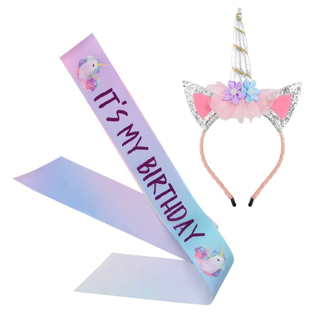 Pastel Unicorn Birthday Sash