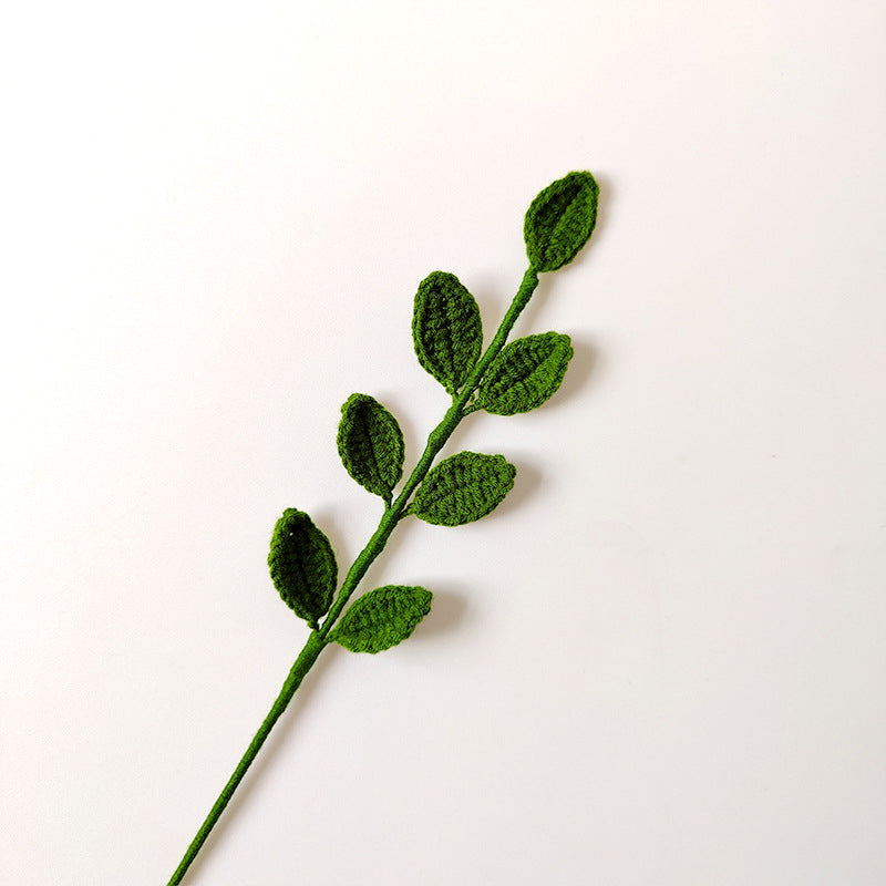 Knitted Woven Eucalyptus Leaf Handmade Flower