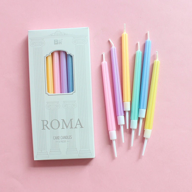 Pastel Rainbow Spiral Candles