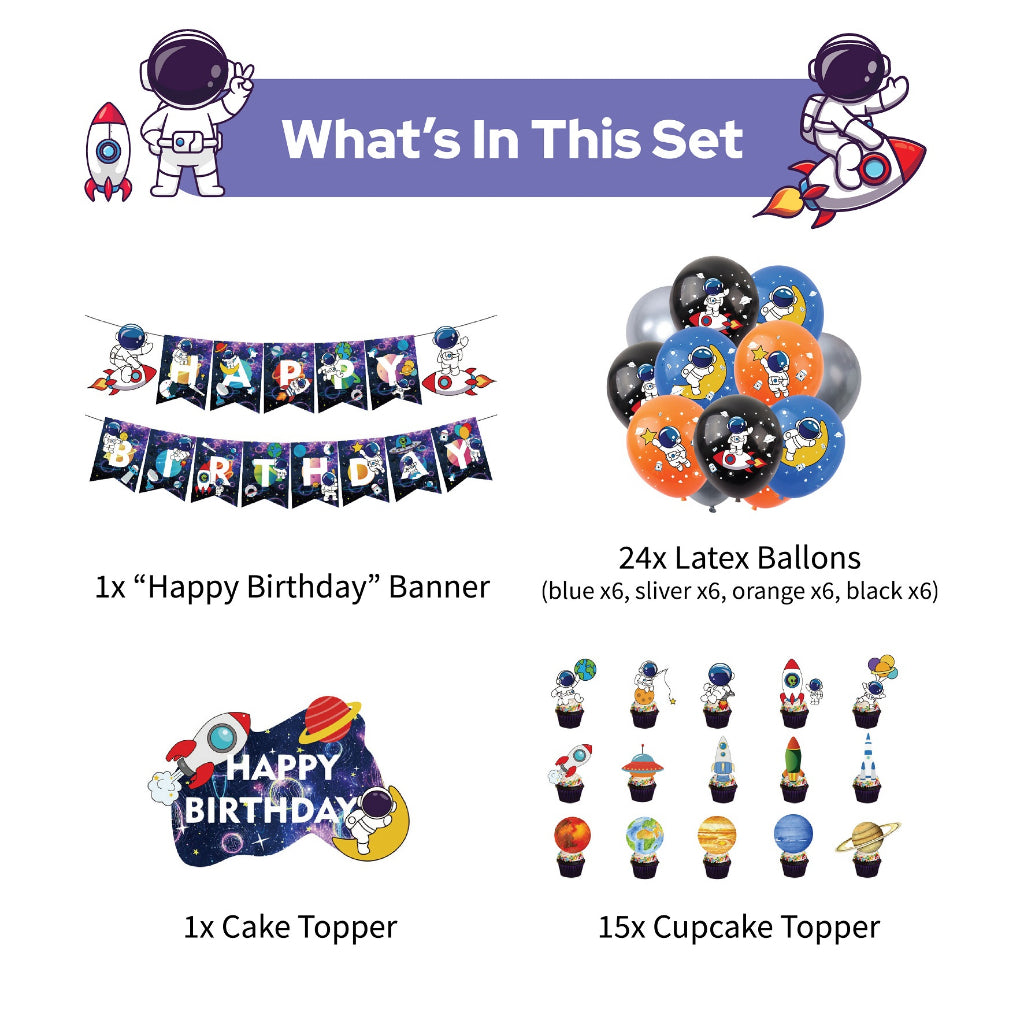Space Astronaut Balloon Birthday Pack