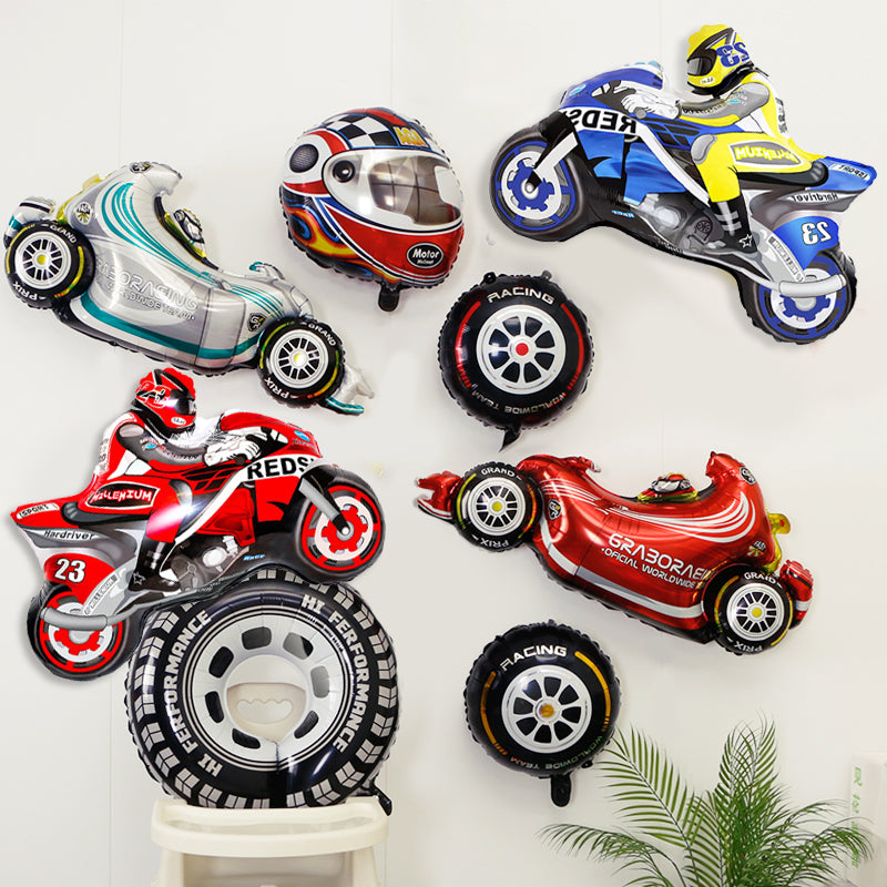 Racing Race Car Motorcycle Gaming Foil Balloon Individual