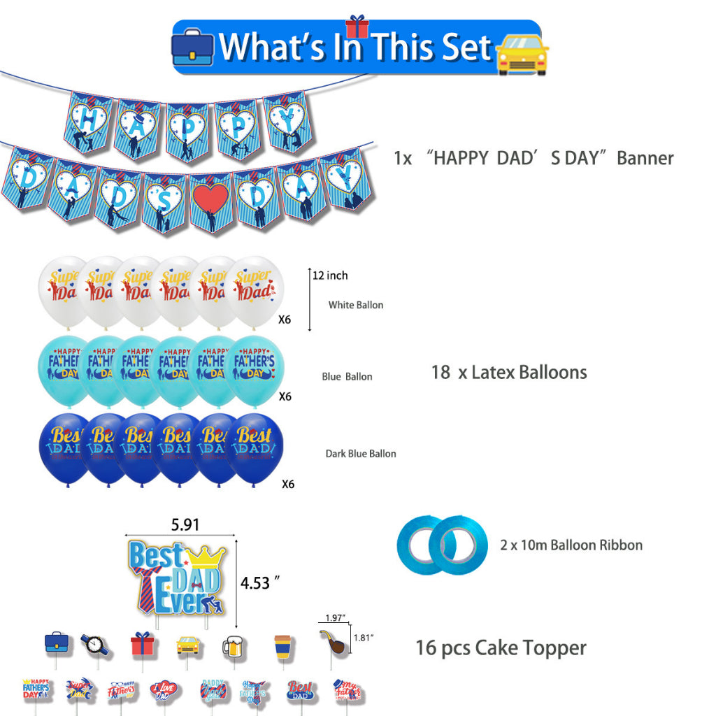 Happy Father's Day Balloon Decoration Pack