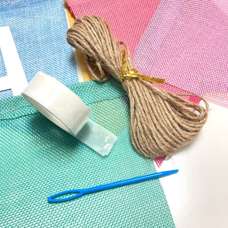 DIY Brown Linen banner customise happy birthday banner