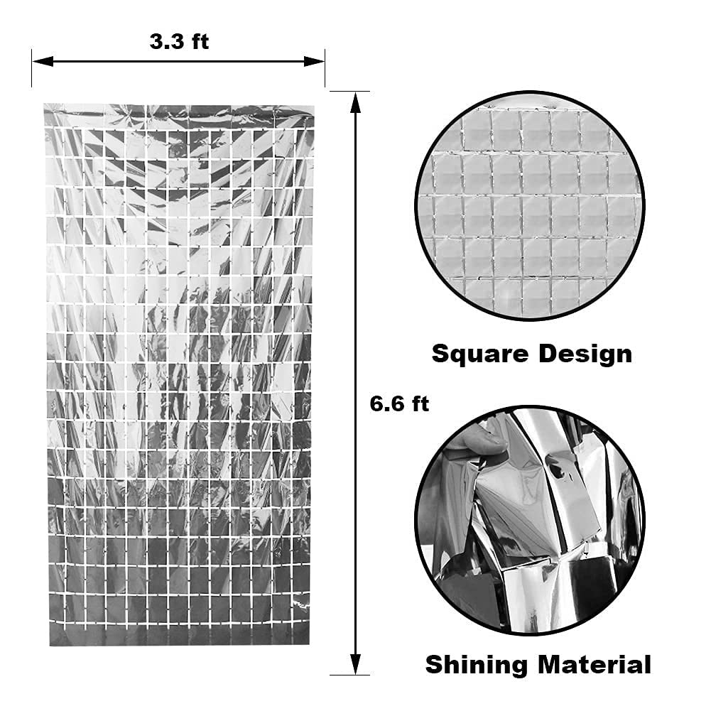 Sequin Tinsel Curtain Backdrop Square - Rose Gold