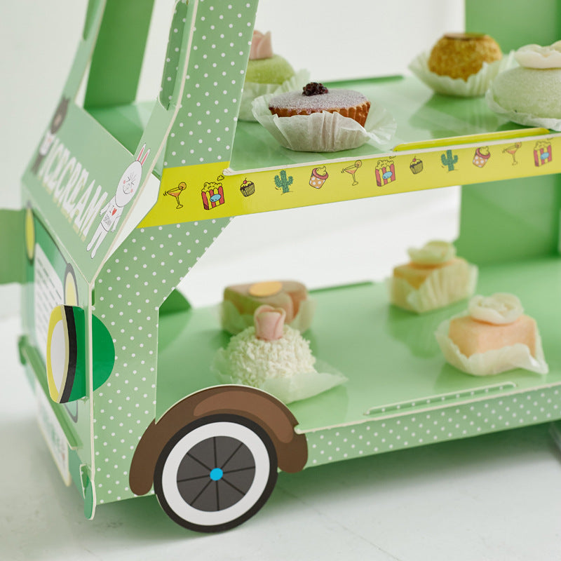 Kids Cake Cupcake Dessert Stand - Green Ice Cream Truck