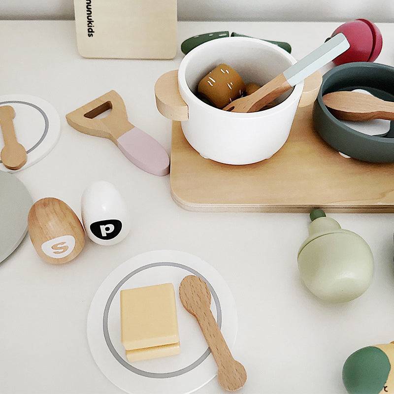 Mini Wooden Cooking Kitchen Play Set