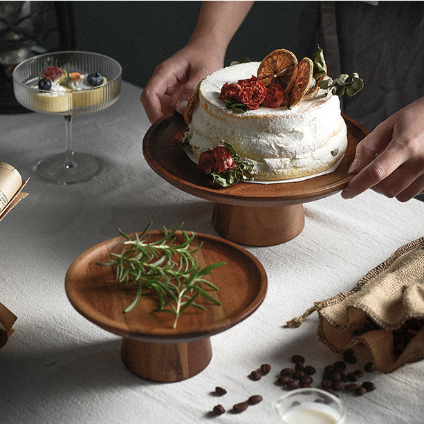 Acacia Wooden Cake Tray Stand