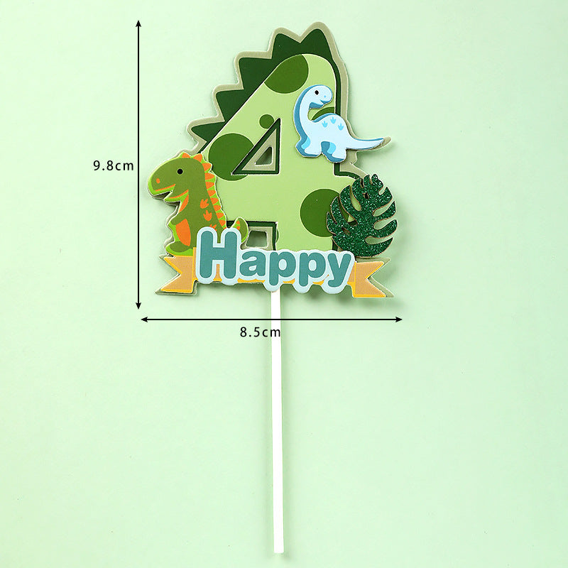 Creative Dinosaur Number Cake Topper