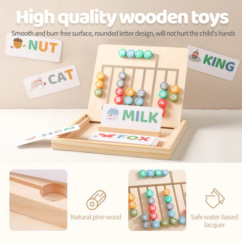 Montessori Word Math Box Training Cognitive Educational Letter Board Toys