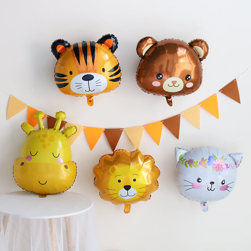 Large Cartoon Animal Head Foil Balloon Individual
