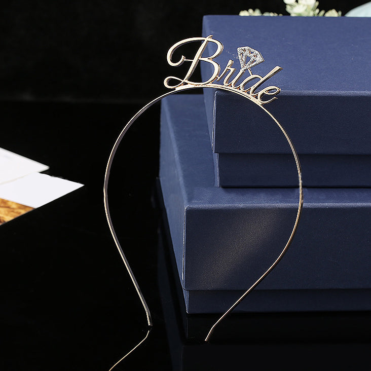 Bride Tiara Headband - Gold