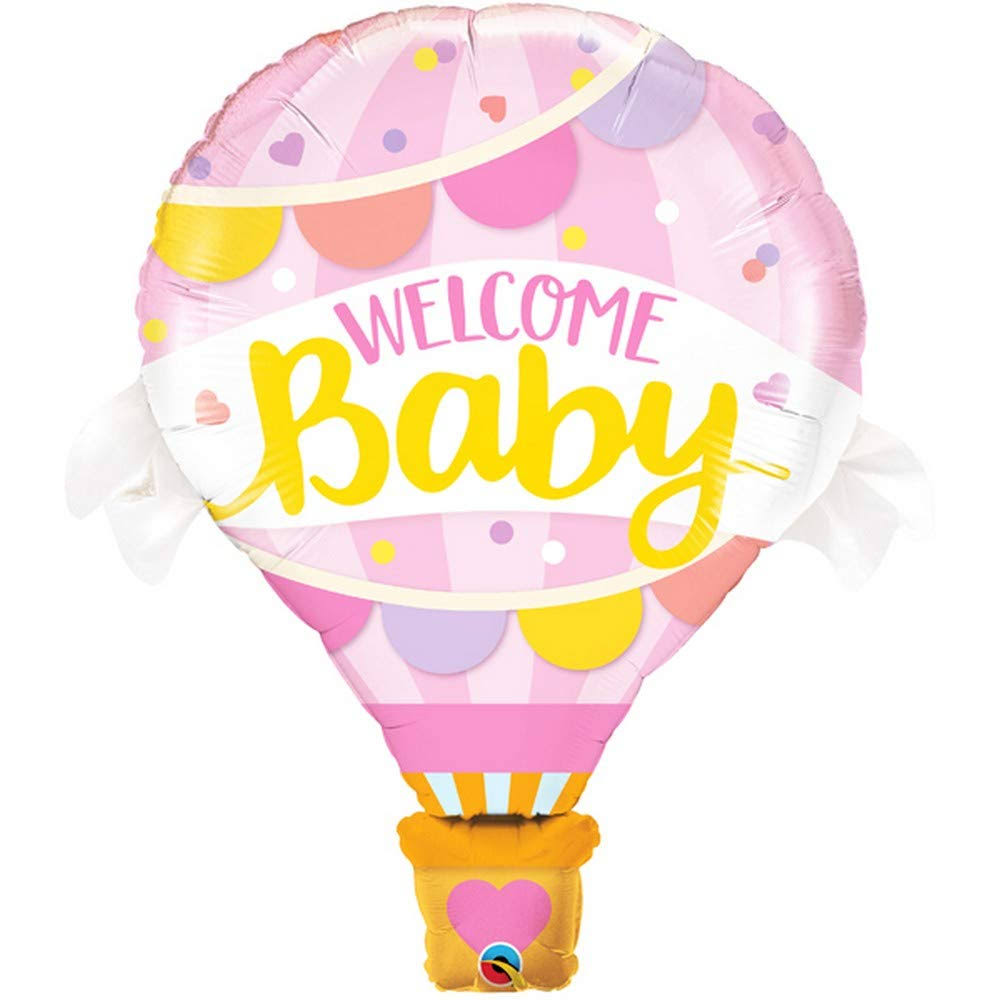 Welcome Hot Air Balloon Foil Balloon - Pink