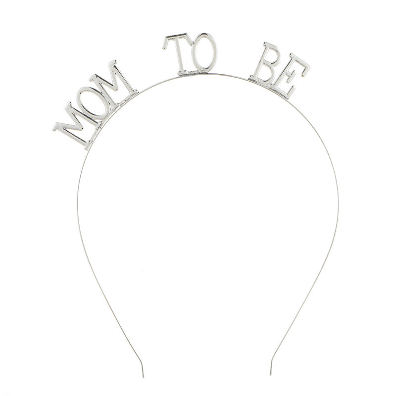 MOM TO BE Tiara Headband - Silver