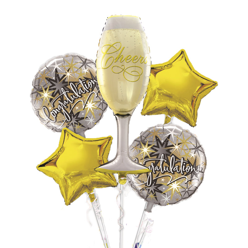 Cheers Foil Balloon Bouquet Set