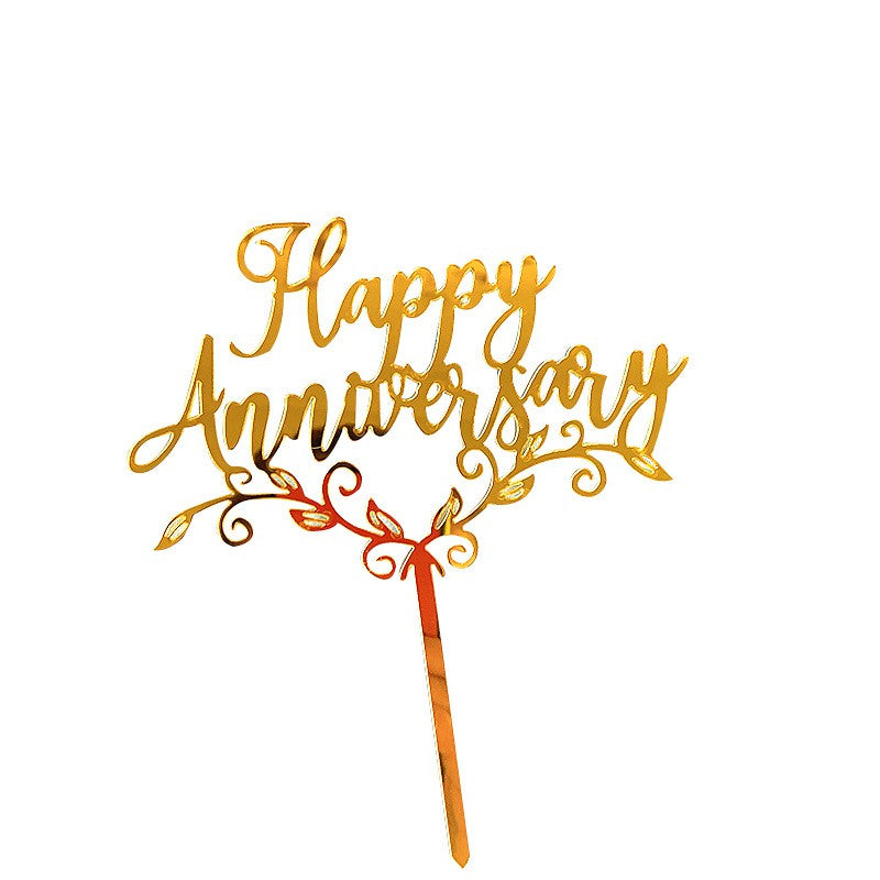 Happy Anniversary Acrylic Cake Topper for anniversary parties cake decoration
